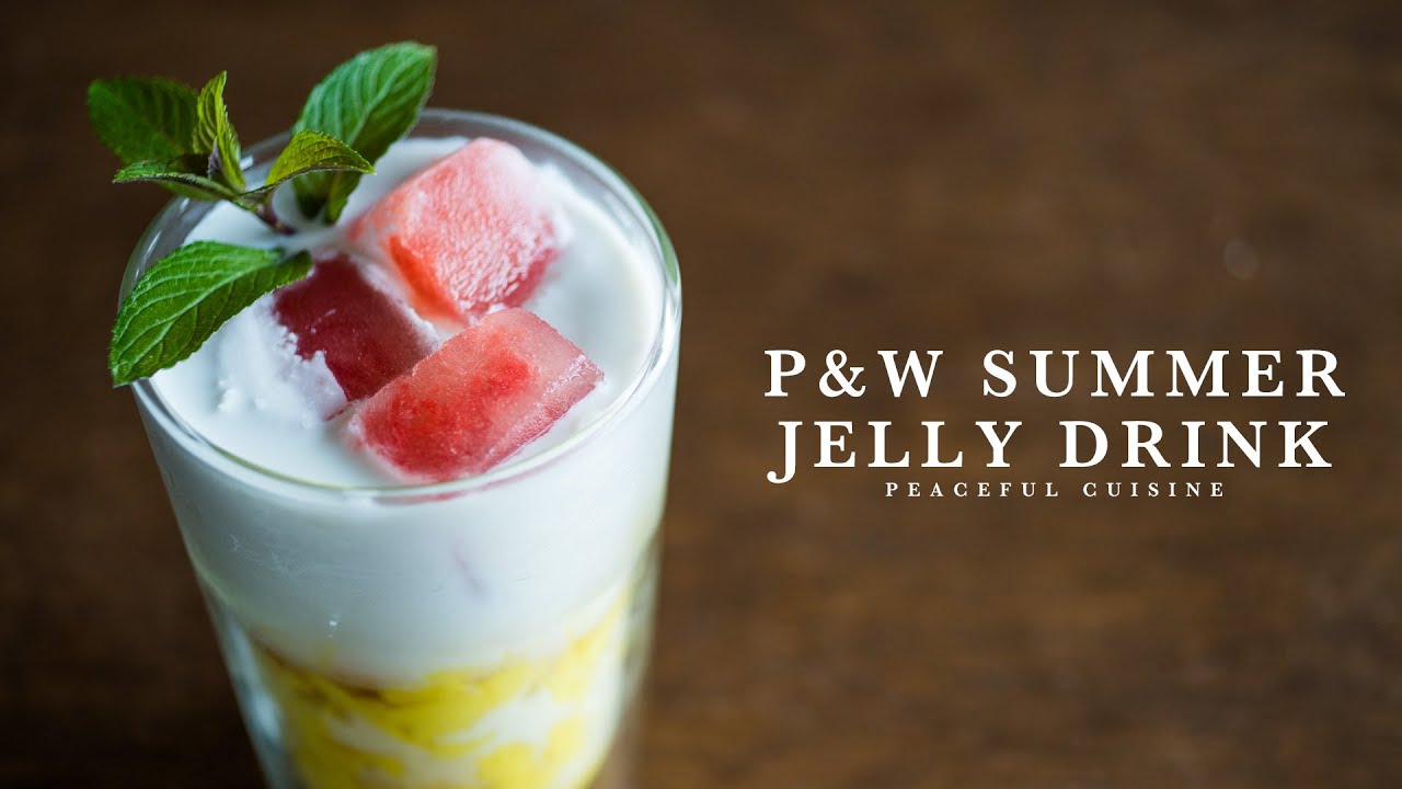 P&W Summer Jelly Drink (vegan) ☆ パイナップルとスイカのジェリードリンクの作り方 | Peaceful Cuisine