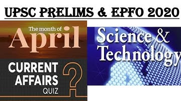 INSIGHTSIAS QUIZSCIENCE & TECH PART 2-APRIL 2020 CURRENT AFFAIRS :UPSC/STATE_PSC/SSC/EPFO