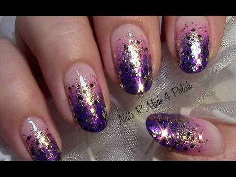 Einfaches Glitter Gradient Nageldesign Rosa Lila Gold Nagellack Simple Chic Ombre Party Nails Youtube