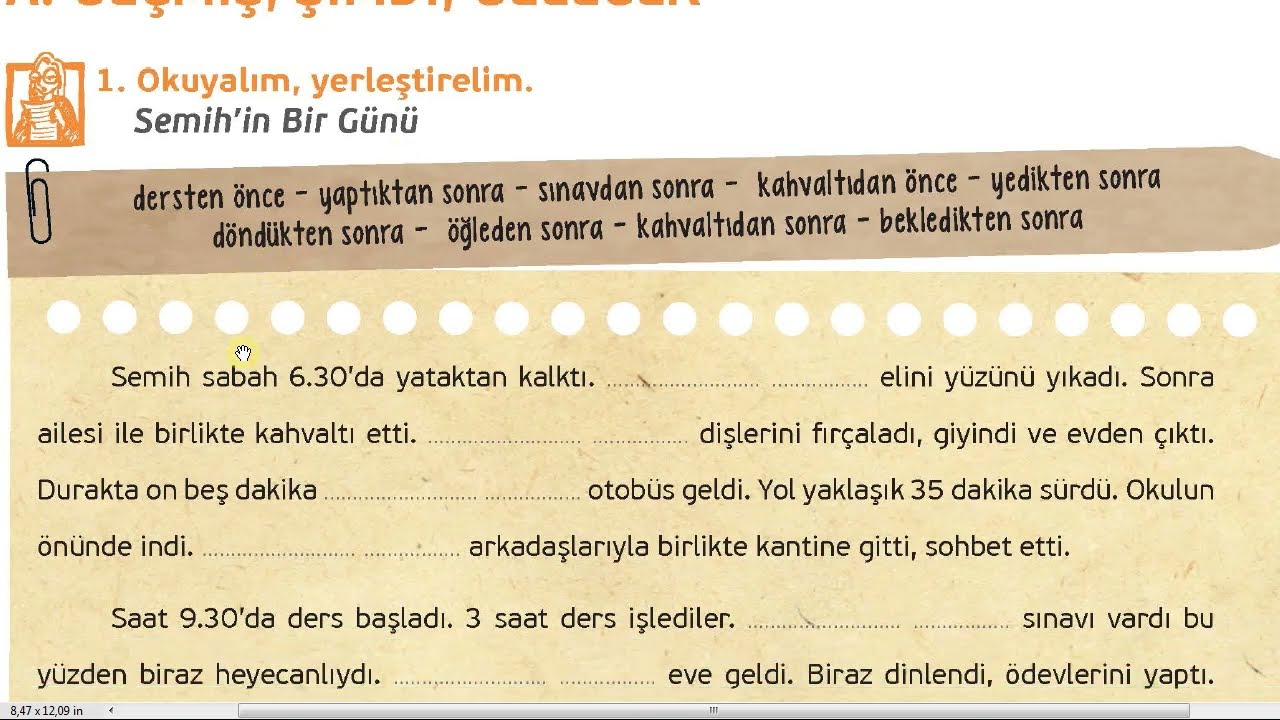 دروس | A2-2| يوم سميح Semih'in Bir Günü