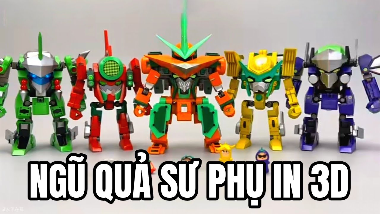 Review đồ chơi mô hình Ngũ Quả Sư Phụ | robo trái cây phần 1 | tự làm đồ chơi bằng máy in 3D