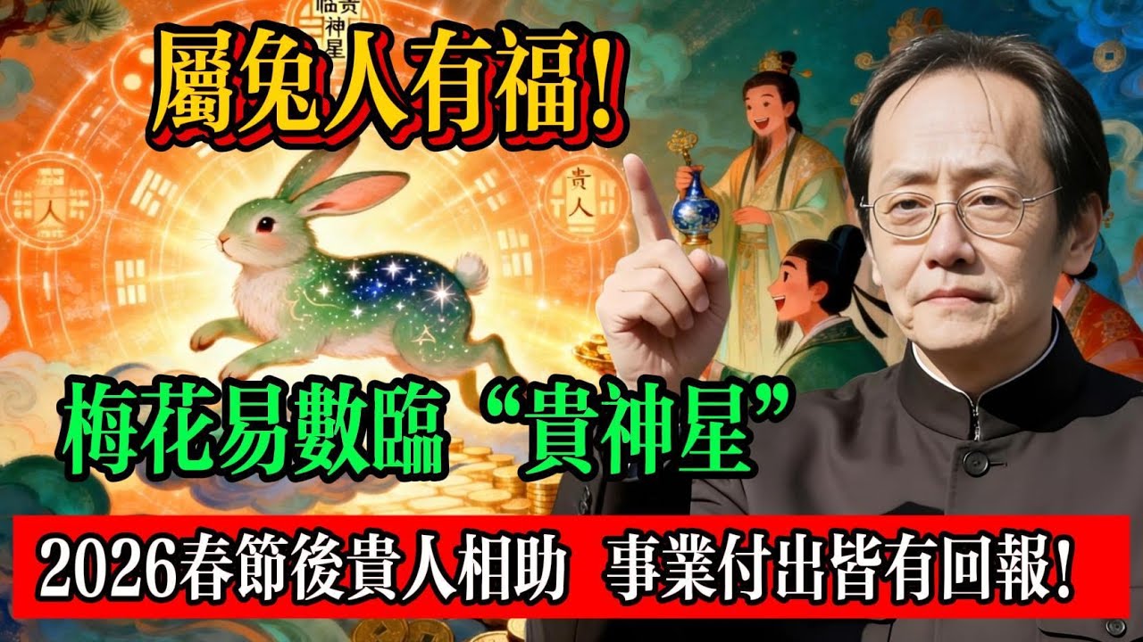 屬兔人有福！梅花易數臨貴神星，2026春節後貴人相助，事業付出皆有回報！#倪海厦 #屬兔運勢 #2026丙午年 #生肖兔 #犯太歲 #貴人運 #生肖運勢 #易經智慧 #命理分析