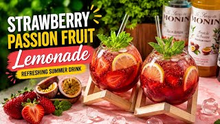 Strawberry Passion Fruit Lemonade Recipe | Refreshing Summer Drink