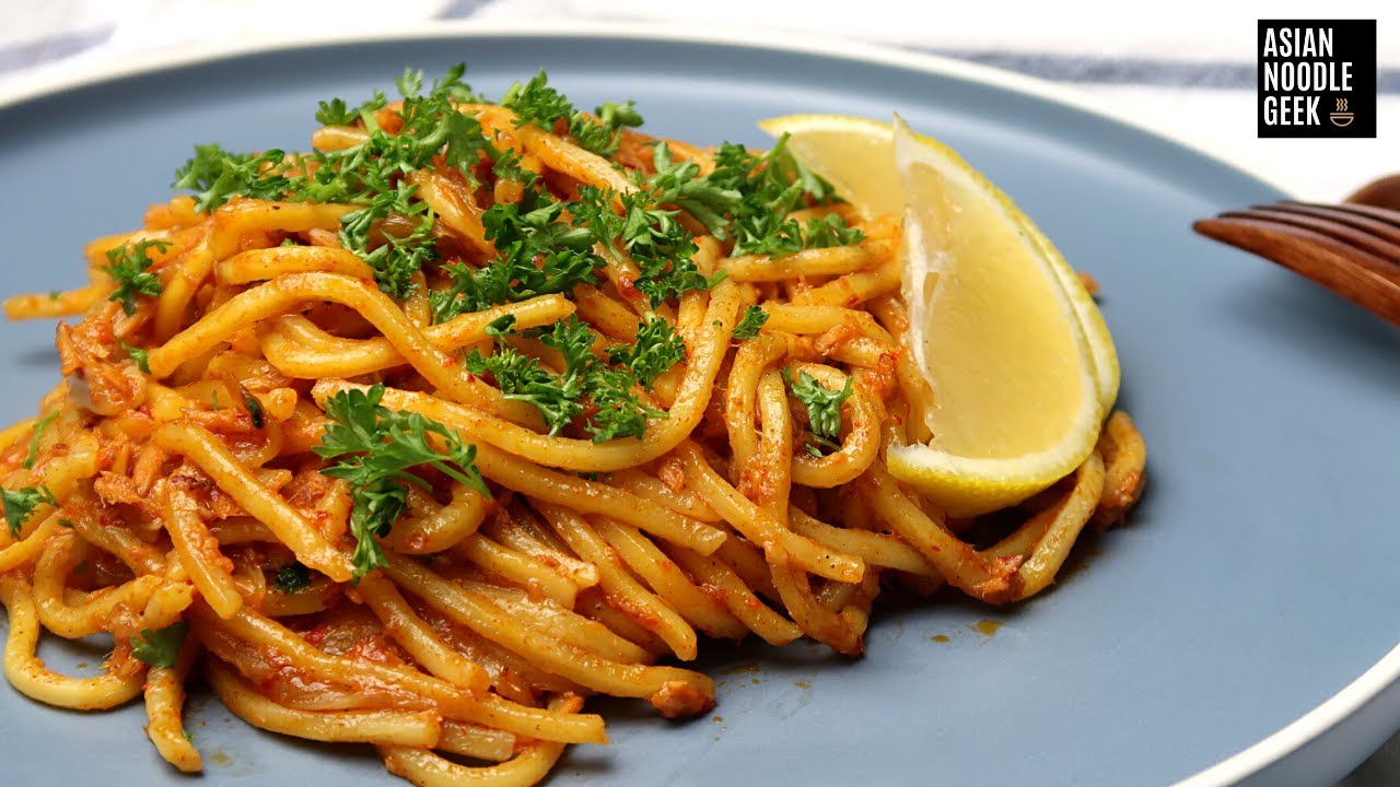 Easy Spicy TUNA KIMCHI Noodle Recipe Kimchi Fried Noodles Stir Fry