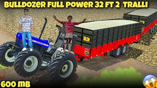 BULLDOZER FULL POWER WITH 32 FT 2 TRALLI !! FS25