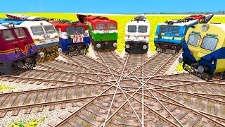 7 CRAZY TRAINS CROSSING ON BUNCH OF RAILWAY ROADS | Train Simulator 2023 | Railworks