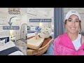 DIY Wallpaper • Furniture Flip • Blue &amp; White Teen Girl Room Transformation • Budget DIY Decor Ideas