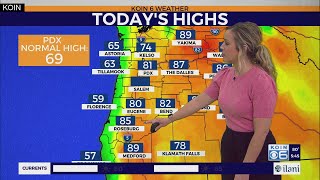 Weather forecast: Cooler, increasing clouds Monday in PDX