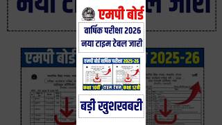 Mp Board 10th 12th Time Table 2026  Mp Board Class 10th 12th Annual Exam 2026 Time Table