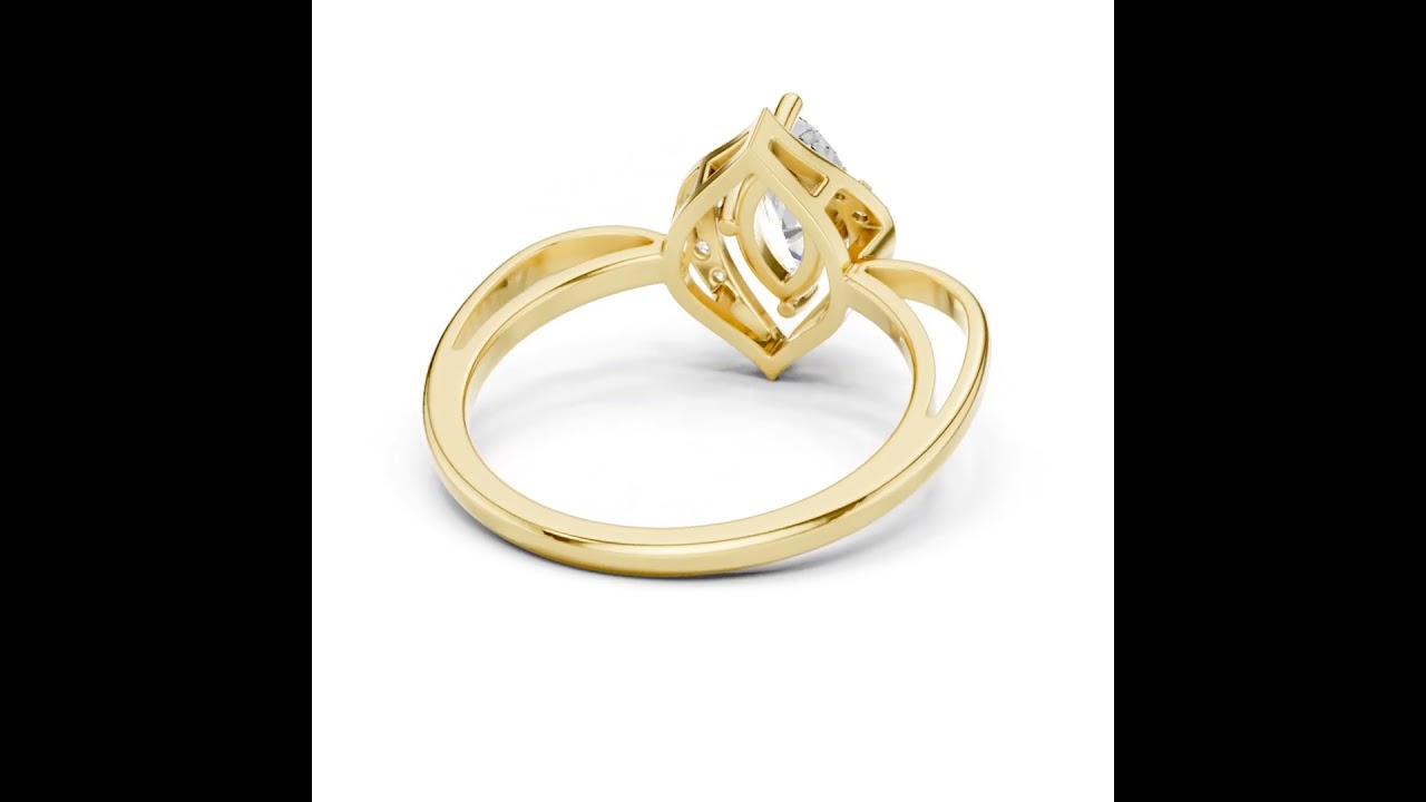 Marquise Diamond Double Pointed Pave Ring