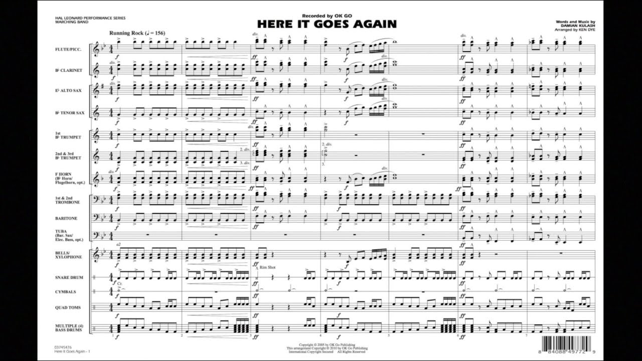 Here It Goes Again by Damian Kulash/arr. Ken Dye