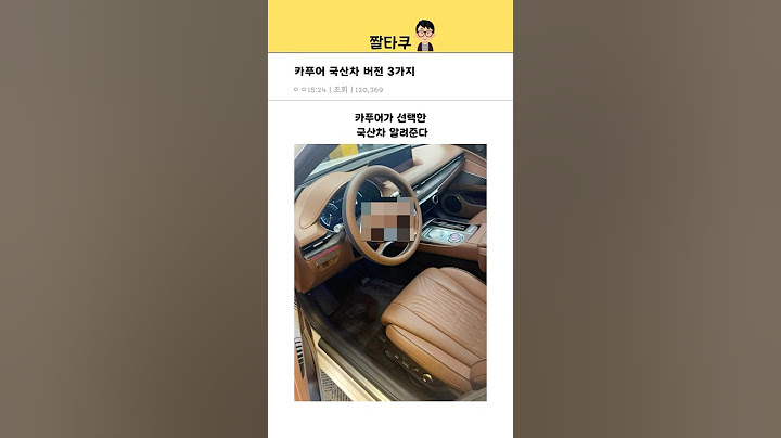카푸어 전용 국산차 TOP 3