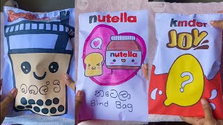 bubble tea|Nutella|kinder joy blind bags unboxing|asmr