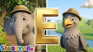 The Letter E Song | Ellie the Elephant  | Kids Alphabet Adventure | Shaggyville