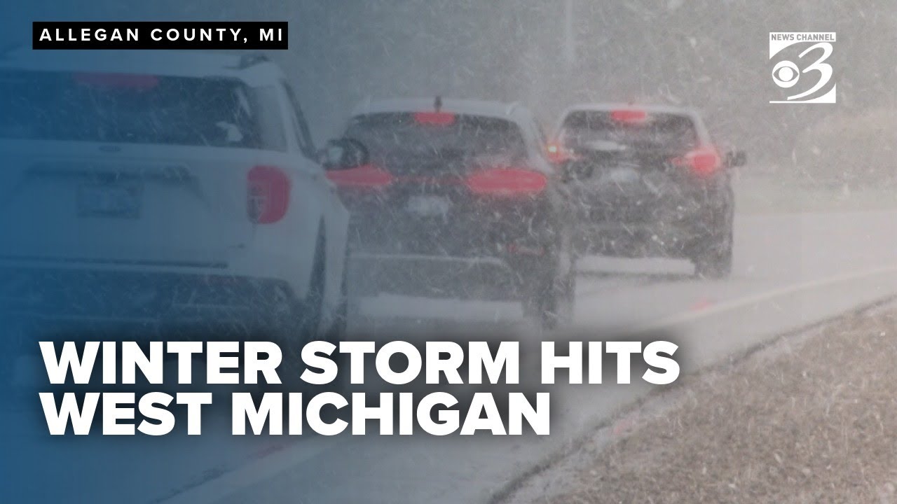 Winter storm begins with rain, hail and snow in West Michigan - YouTube