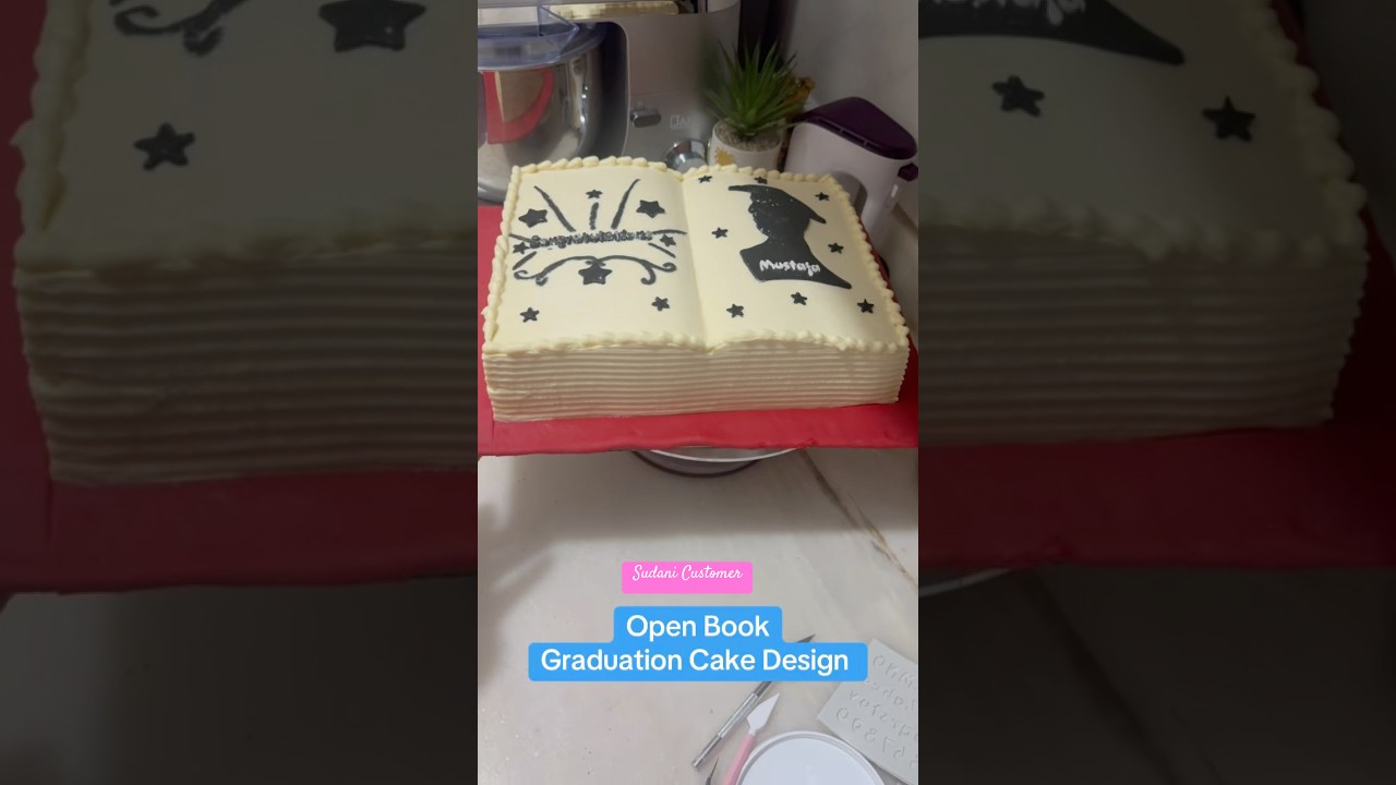 Open Book Graduation cake design theme 