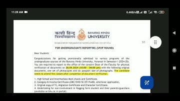 Spot Round Reporting BHU UG 2024 . BHU UG 2024 .