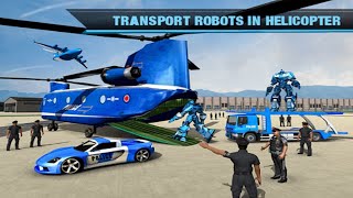 US Police Robot Car Transform: Helicopter Transport Robot Transform Game - Android Gameplay screenshot 2