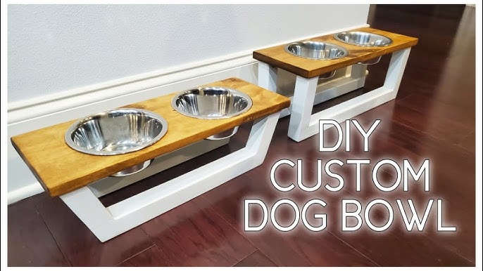 Custom Modern Elevated Dog Bowl Stand Mid-century Feeding Stand