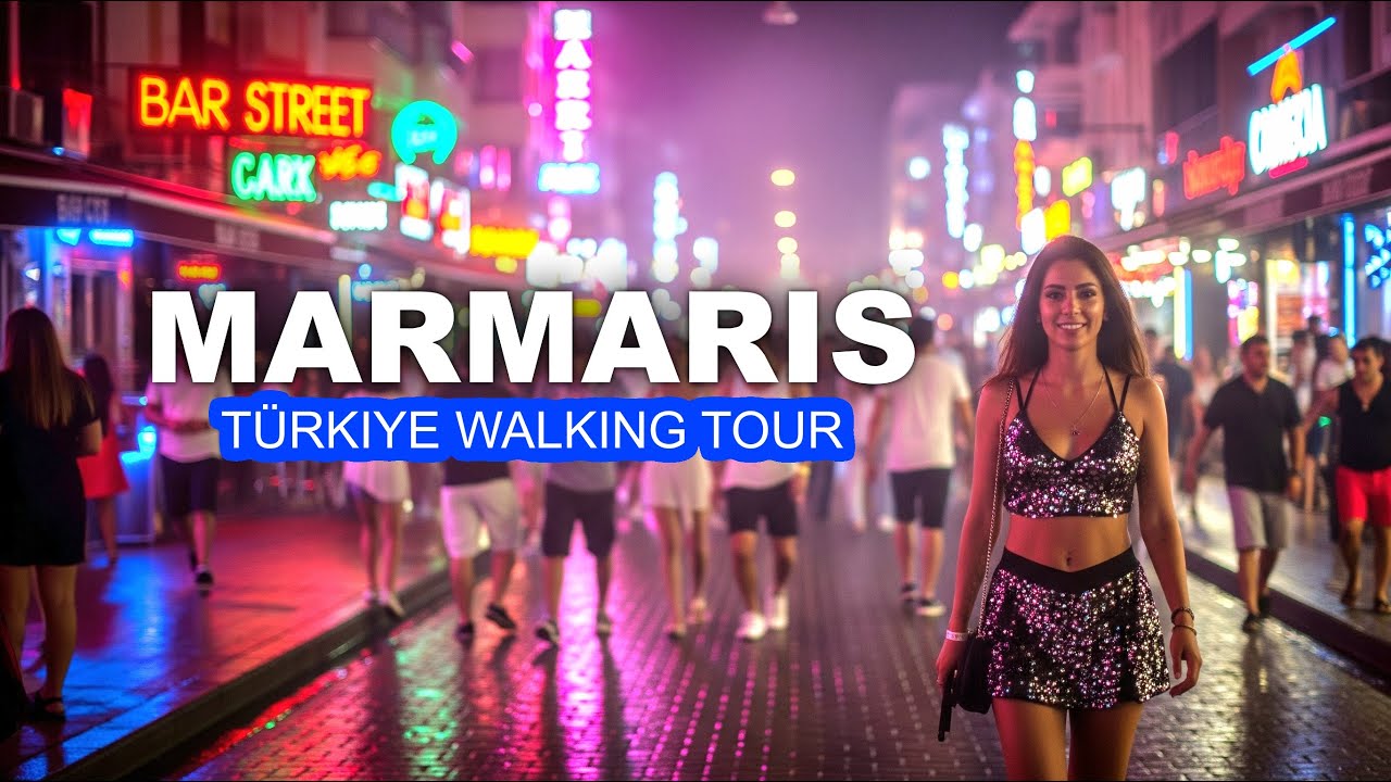 Night walking tour in Marmaris, Turkey 4K 60 FPS 2025 | NIGHTLIFE IN THIS TOWN WILL SURPRISE YOU!