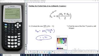 SS.2 Notes Part 3 - Partial Sums of Arithmetic Sequences