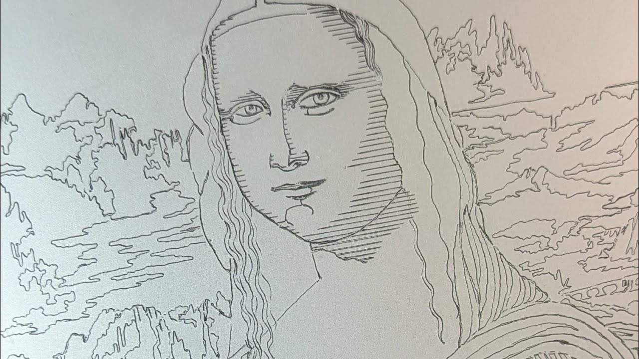 Coffee Break Drawing of Mona Lisa_P 本日発送 Mona Lisa Coffee Painting Download Print, Cafe Download Art