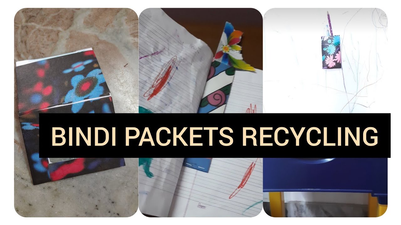 BINDI PACKETS RECYCLING IDEAS| BEST OUT OF WASTE CRAFTS| Pen Holder, Bookmark & Greeting Cards DIY