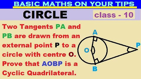 Two tangents PA and PB are drawn from an external point P, Prove  AOBP is a cyclic quadrilateral