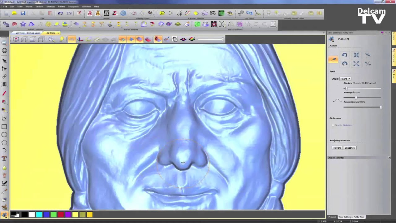 Advanced 3D modelling/ digital sculpting with ArtCAM's putty tool - YouTube
