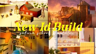 `New Id Build---sakura school simulator (texas, book street, barn farm, cafe)