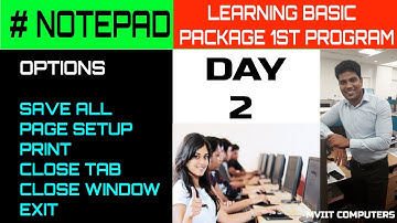 Notepad Program | Day 2 | Basic Package Computer Learning | In Hindi
