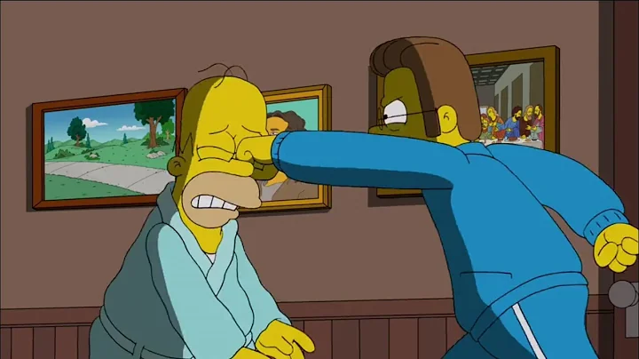 The simpsons Flanders punches homer scene