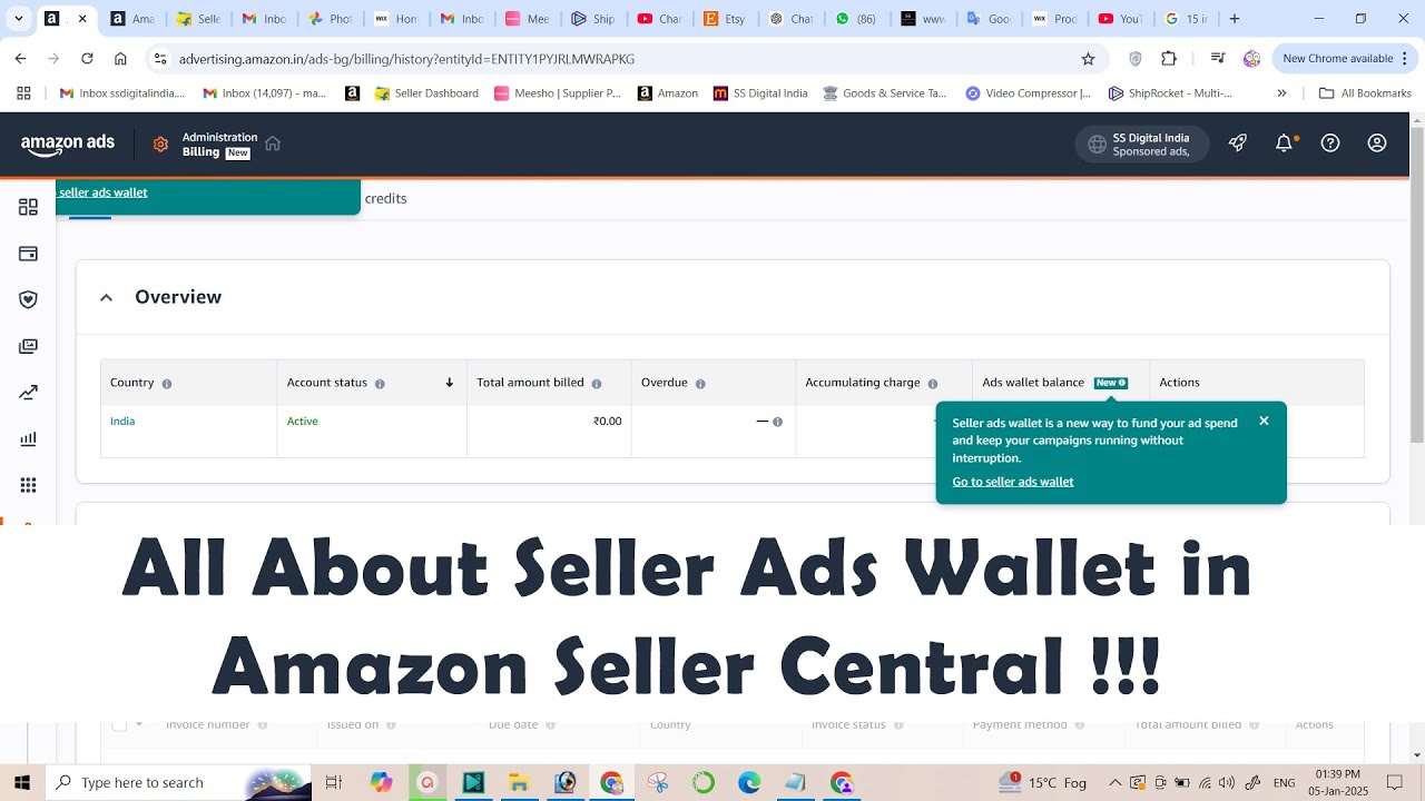 All About Seller Ads Wallet in Amazon Seller Central !!! - YouTube