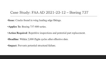 Airworthiness directives and case study
