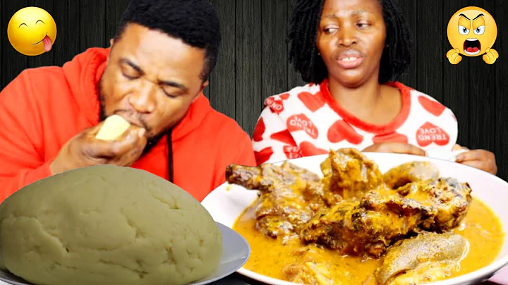 Hilarious needle and thread challenge | fufu and ogbono soup | african food mukbang 