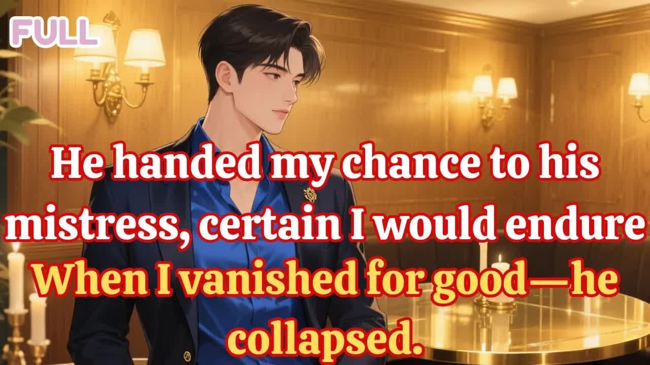 He handed my chance to his mistress, certain I would endure  When I vanished for good—he collapsed
