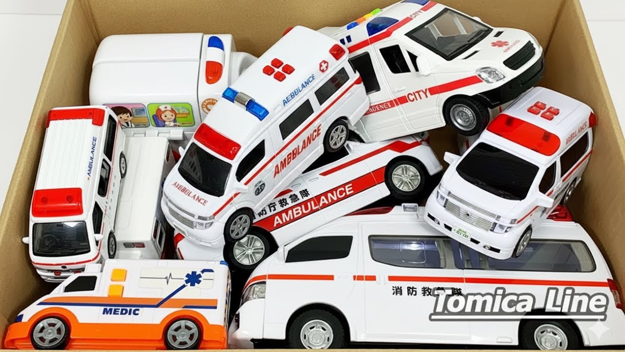救急車ミニカー走る！サイレン鳴らして坂道を緊急走行テストです。Ambulance run! This is an emergency running test with sirens.