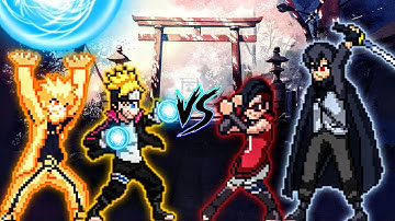 Boruto V2 OP (New) & Naruto BTM V3 OP (New) VS Sasuke BTM V2 OP & Sarada V2 OP in Jump Force Mugen