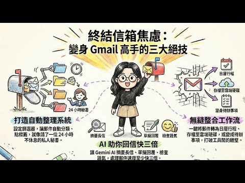 Gmail 全攻略：別再手動整理信件了！用 AI + 篩選器實現「收件匣清零」的舒壓工作流 CH02 ｜NotebookLM影片摘要製作