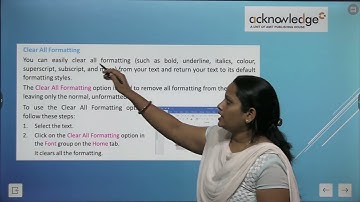 ACKNOWLEDGE COMPUTER CLASS 3 CHAPTER 5 FORMATTING TEXT IN MS WORD 2019