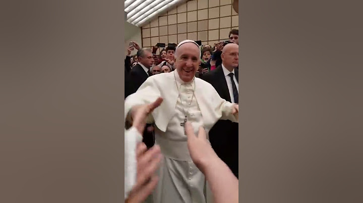 Shaking hands with Pope Francis