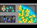 FAMILY TREASURE MINE DIG CHALLENGE! Minecraft NOOB vs PRO! 100% TROLLING SECRET ENTRANCE BATTLE