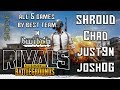 SHROUD - ALL 5 GAMES of TWITCH RIVALS PUBG Tournament  2018 ($100k) + DOC RAGE!