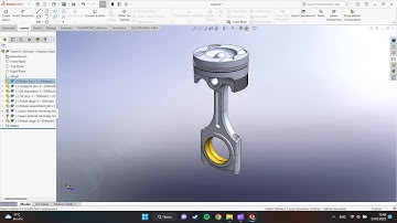 V12 Engine Tutorial SolidWorks Ep5/40(Gudgeon Pin, Piston Ring, Pin Circlip, Oil Ring, Oil Expander)