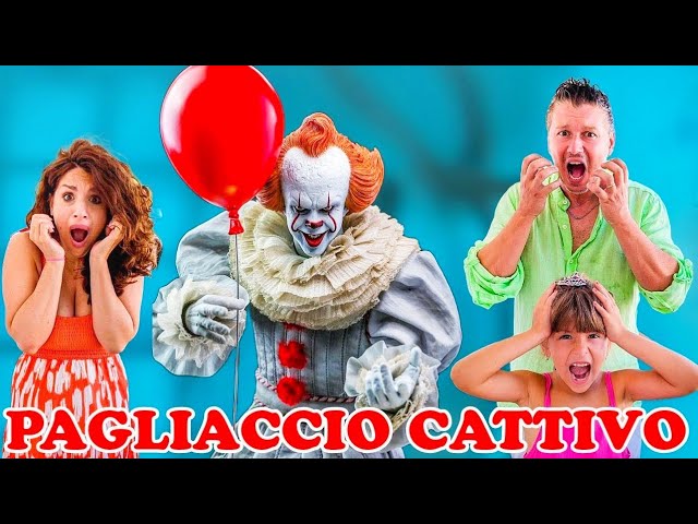 UN PAGLIACCIO CATTIVO INSEGUE AURORA E CAPITAN DAD! SONO TUTTI IN PERICOLO! #videoperbambini