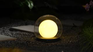 Luna Dome Outdoor Table Lamp – Minimalist outdoor lighting with a soft, protective glow