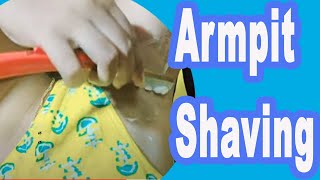 Armpit shaving by straight razor। shaving armpit shaving @juthikasmakeover