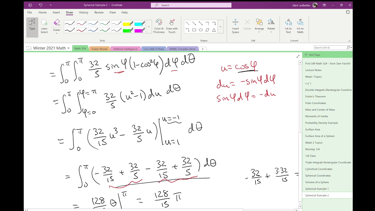 Integrating with Spherical Coordinates Example 2 - YouTube