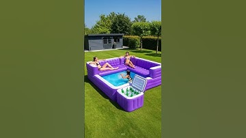 Loving these inflatable sofa pools with built-in cooler 😱
