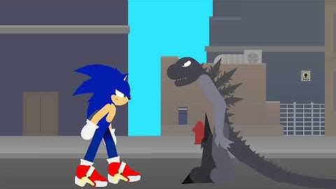 jaiane the godzilla vs sonic stick nodes animation battle fight